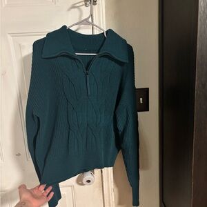 lululemon athletica Teal Cowl Neck Sweater